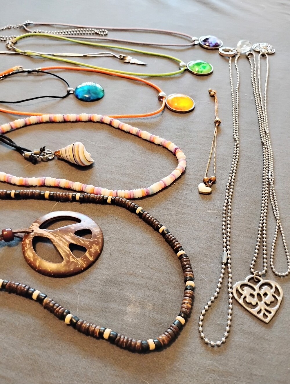 Y2K Boho Jewelry Lot 14pc Necklaces Hippie Peasant Preppy Minimalist Whimsical